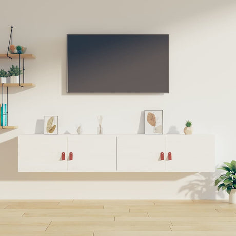 Vidaxl wandkasten 2 st 80x30x30 cm massief grenenhout wit