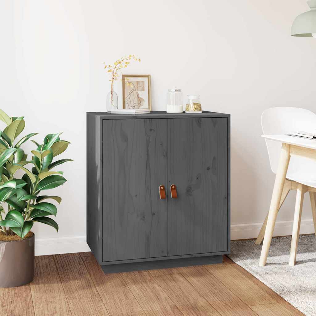 Vidaxl dressoir 65,5x40x75 cm massief grenenhout grijs