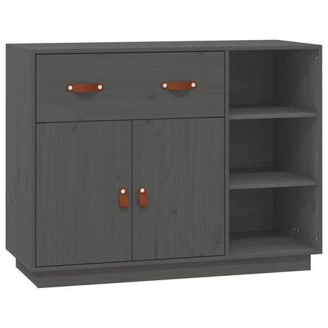 Vidaxl dressoir 98,5x40x75 cm massief grenenhout grijs