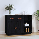 Vidaxl dressoir 98,5x40x75 cm massief grenenhout zwart