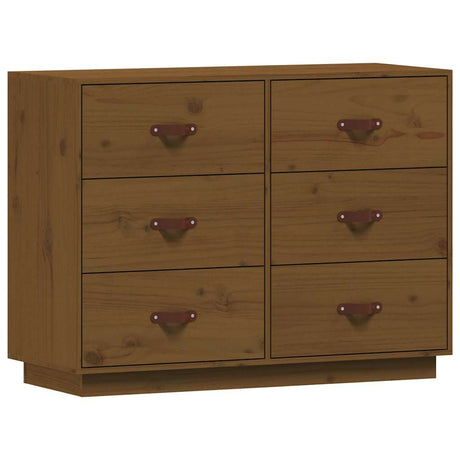 Vidaxl dressoir 100x40x75 cm massief grenenhout honingbruin