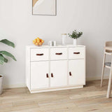 Vidaxl dressoir 100x40x75 cm massief grenenhout wit