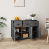 Vidaxl dressoir 100x40x75 cm massief grenenhout grijs