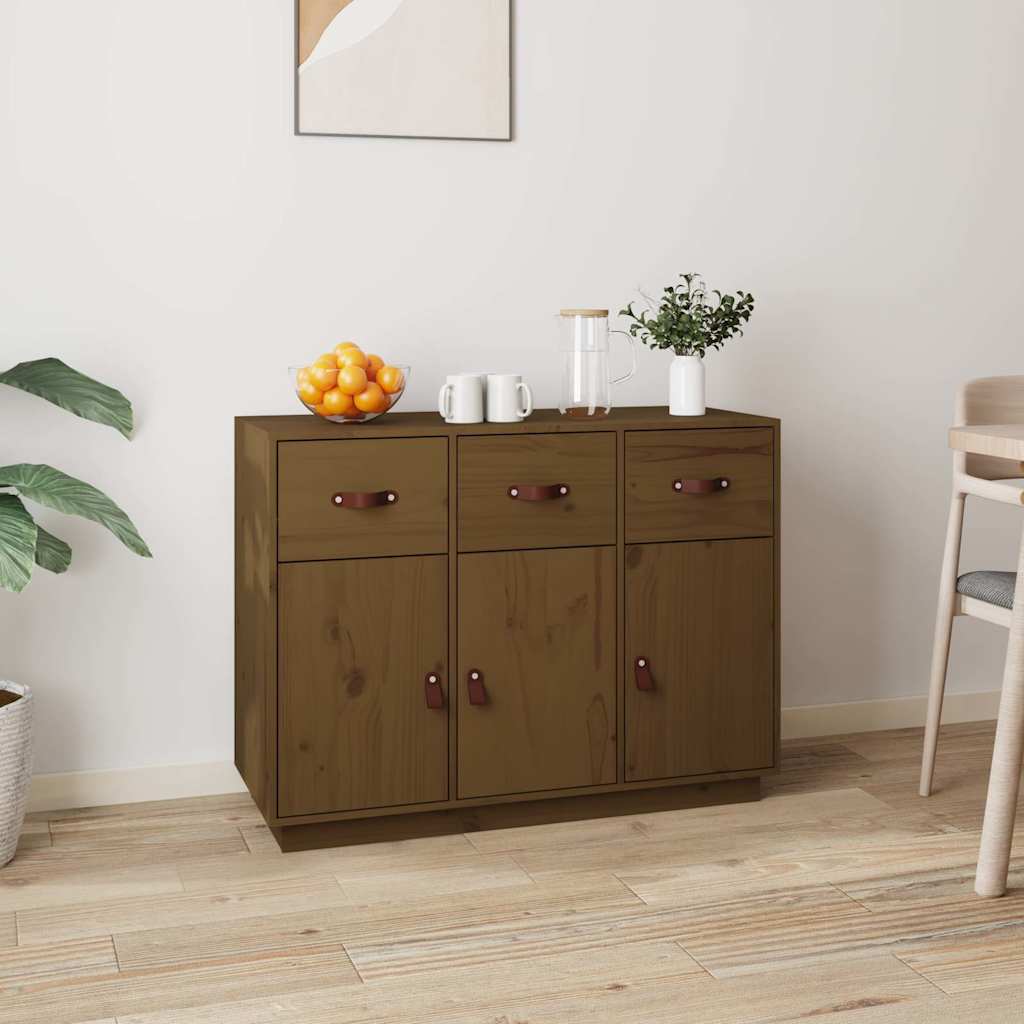 Vidaxl dressoir 100x40x75 cm massief grenenhout honingbruin