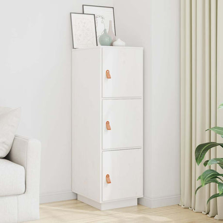 Vidaxl hoge kast 34x40x108,5 cm massief grenenhout wit