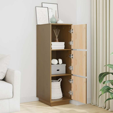 Vidaxl hoge kast 34x40x108,5 cm massief grenenhout honingbruin