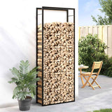 Vidaxl Kamin 80x28x222 cm Stahlmattschwarz
