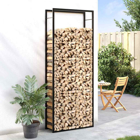 Vidaxx Kaminholzregal mattschwarz 80x28x222 cm Stahl