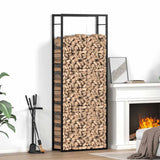 Vidaxl Kamin 80x28x222 cm Stahlmattschwarz