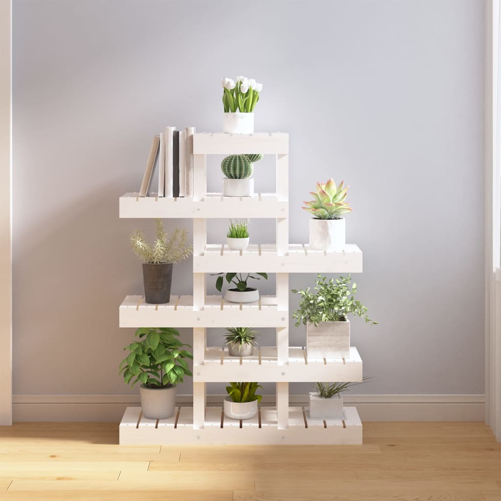 VIDAXL -Pflanzenstandard 85x25x109,5 cm Festkiefer weiß