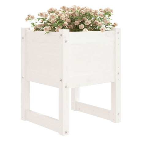 Vidaxl -Pflanzer Big 40x40x52,5 cm Festkiefer weiß