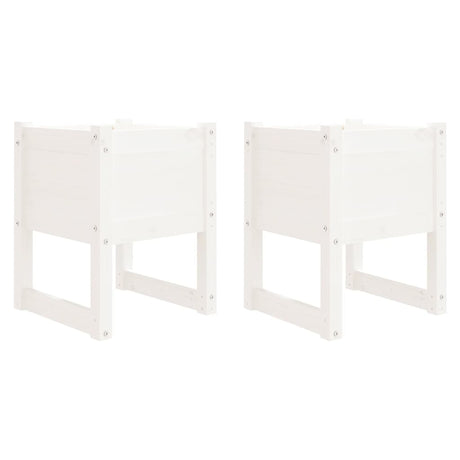 VIDAXL -Pflanzer 2 ST 40x40x52,5 cm Festkiefer weiß