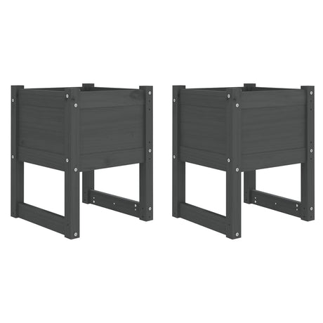 VIDAXL -Pflanzer 2 ST 40x40x52,5 cm Festkieferngrau grau grau