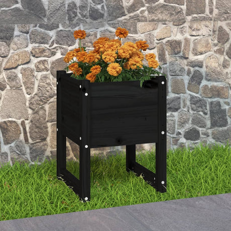 Vidaxl -Pflanzer Big 40x40x52,5 cm Festkiefer schwarz