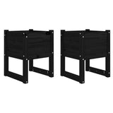 VIDAXL -Pflanzer 2 ST 40x40x52,5 cm Festkiefer schwarz