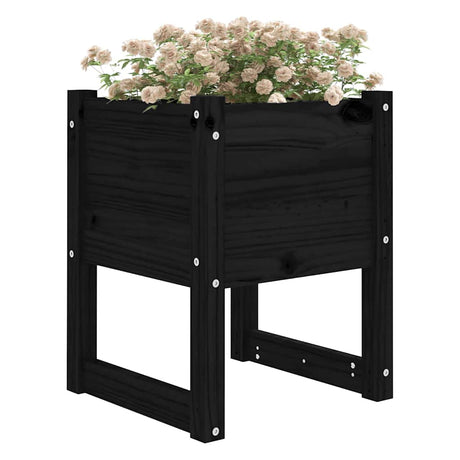 VIDAXL -Pflanzer 2 ST 40x40x52,5 cm Festkiefer schwarz
