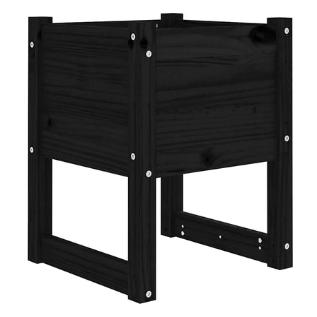 VIDAXL -Pflanzer 2 ST 40x40x52,5 cm Festkiefer schwarz