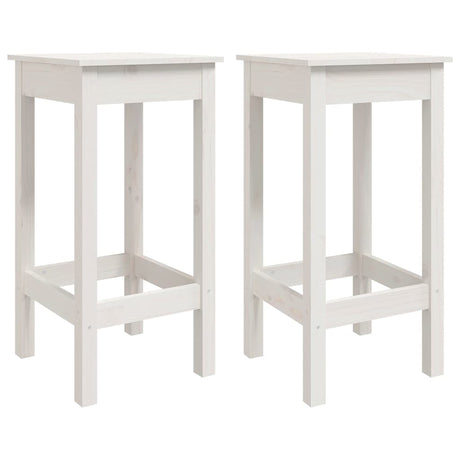 Vidaxl barstoelen 2 st 40x40x78 cm massief grenenhout wit