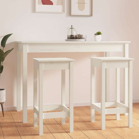 Vidaxl barstoelen 2 st 40x40x78 cm massief grenenhout wit