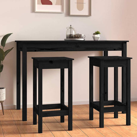 Vidaxl barstoelen 2 st 40x40x78 cm massief grenenhout zwart