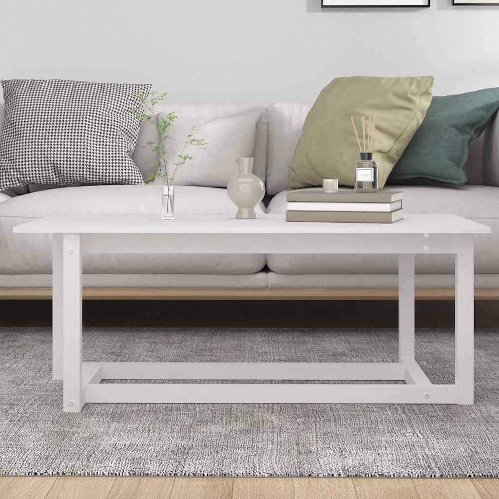 Vidaxl salontafel 110x55x45 cm massief grenenhout wit