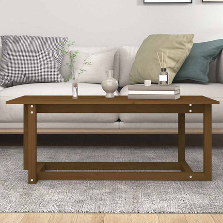 Vidaxl salontafel 110x55x45 cm massief grenenhout honingbruin