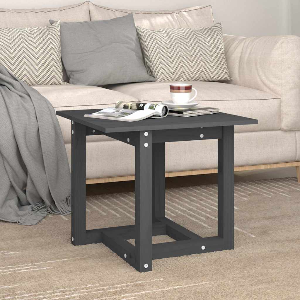 Vidaxl salontafel 50x50x45 cm massief grenenhout grijs