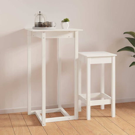 Vidaxl bartafel 60x60x110 cm massief grenenhout wit