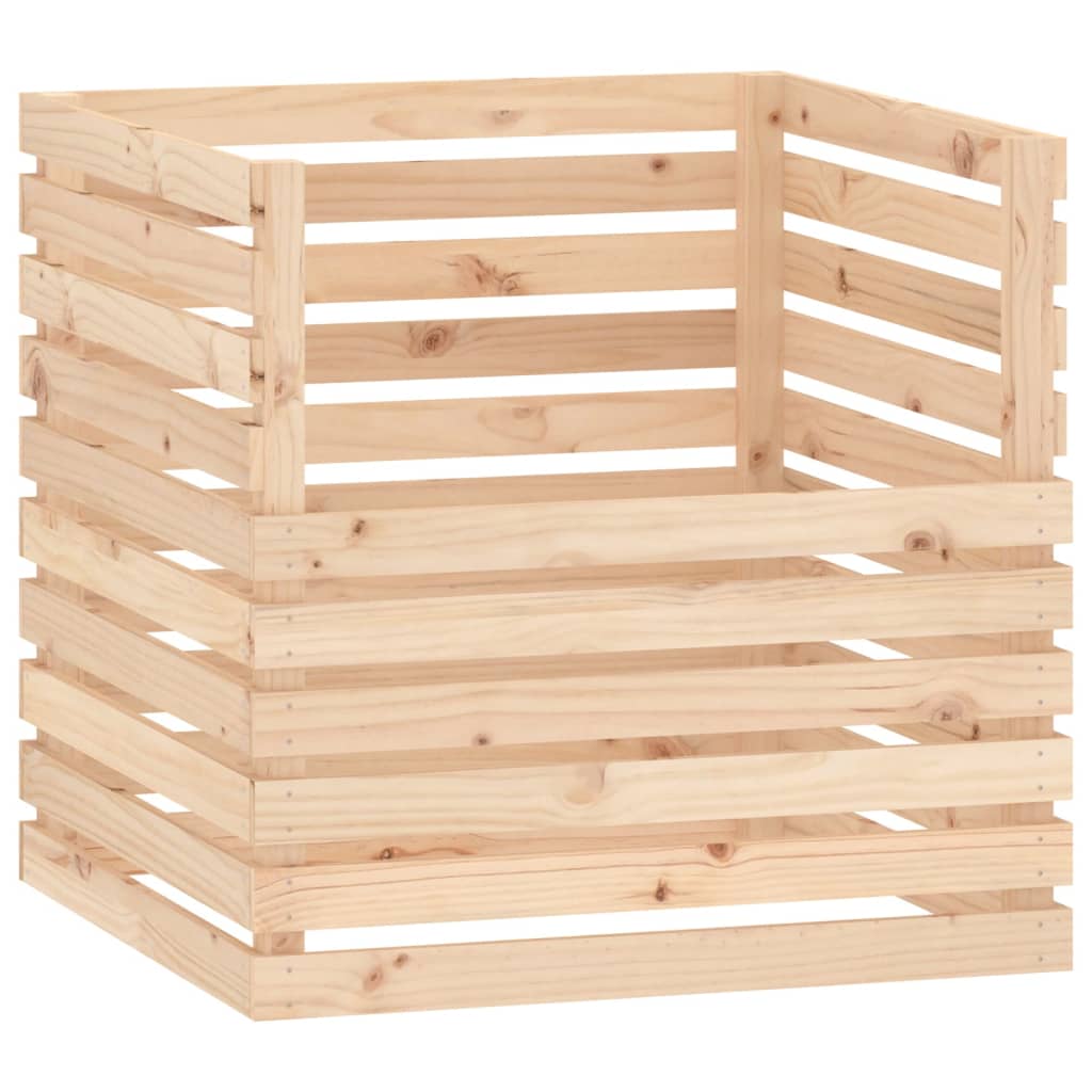 Vidaxl compostbak 80x80x78 cm massief grenenhout