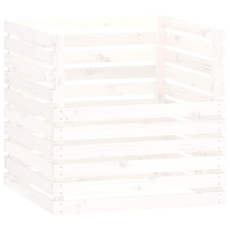 VIDAXL -Kompost -Bin 80x80x78 cm Festkiefer weiß