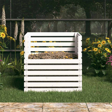 VIDAXL -Kompost -Bin 80x80x78 cm Festkiefer weiß