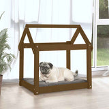 Vidaxl Hundekorb 71x55x70 cm Festkiefer Honig braun