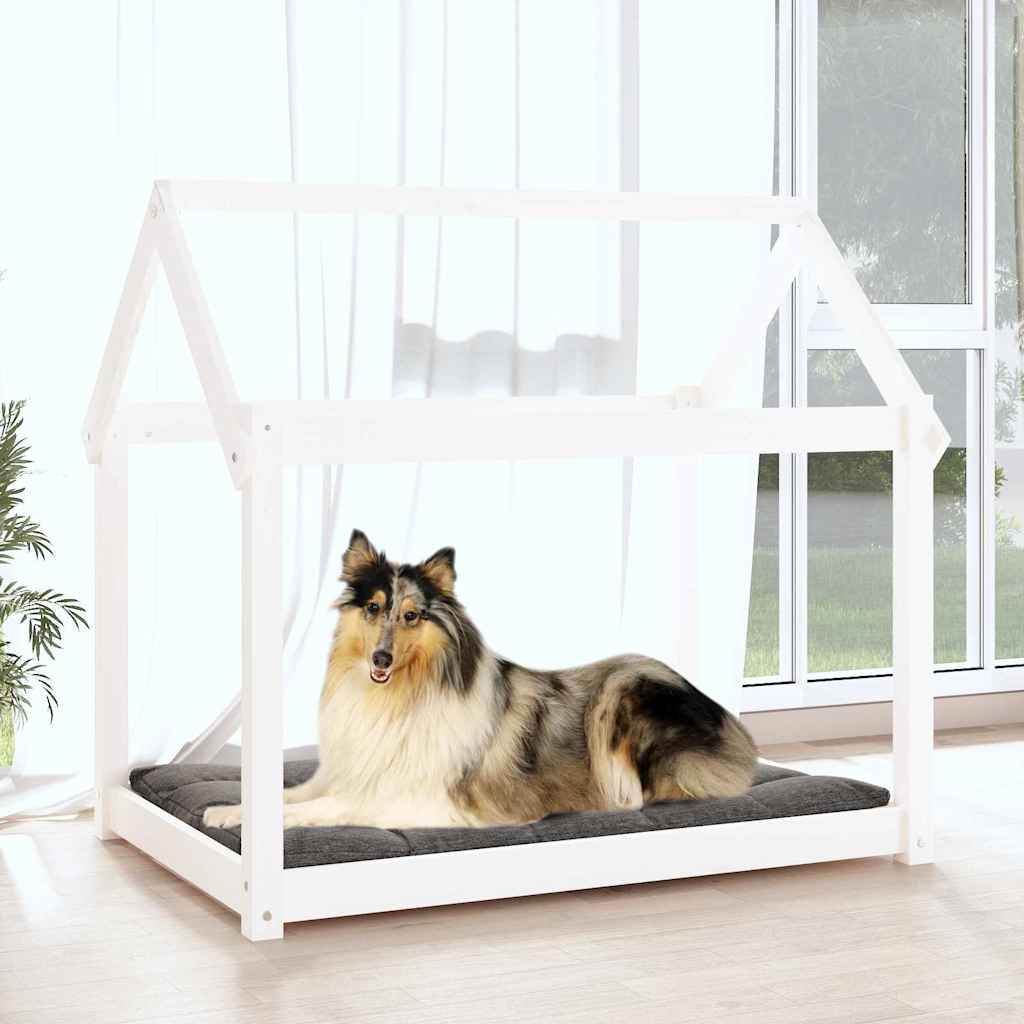 Vidaxl Hundekorb 101x70x90 cm Festkiefer weiß