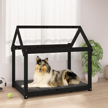 Vidaxl Hundekorb 101x70x90 cm Festkiefer schwarz