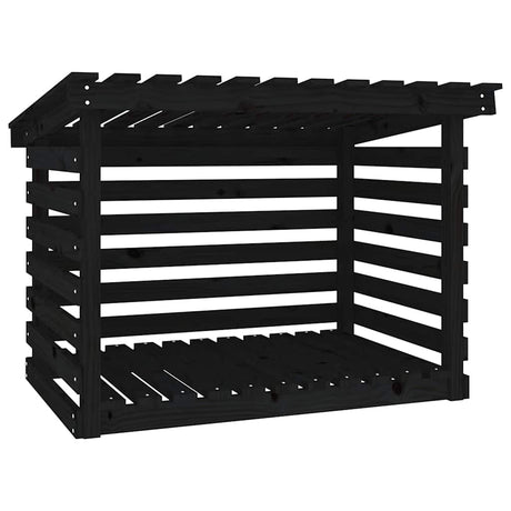 Vidaxl -Kamin Trek 108x73x79 cm Festkiefer schwarz