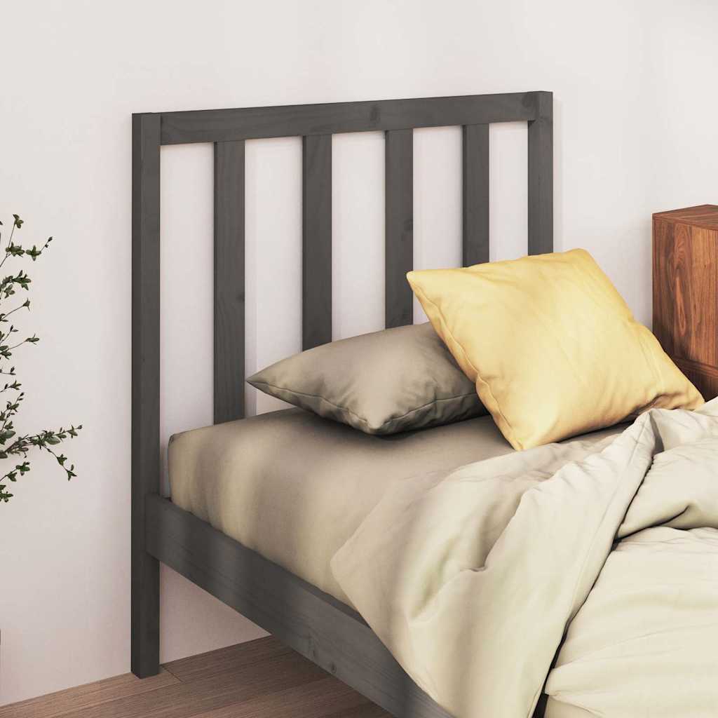 Vidaxl hoofdbord 95x4x100 cm massief grenenhout grijs
