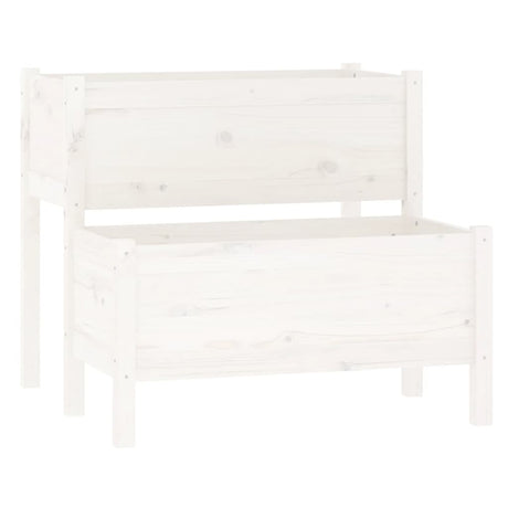 VIDAXL -Planungsbox 84.5x84x75 cm Festkiefer weiß