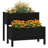 VIDAXL -Planungsbox 84.5x84x75 cm Festkiefer schwarz