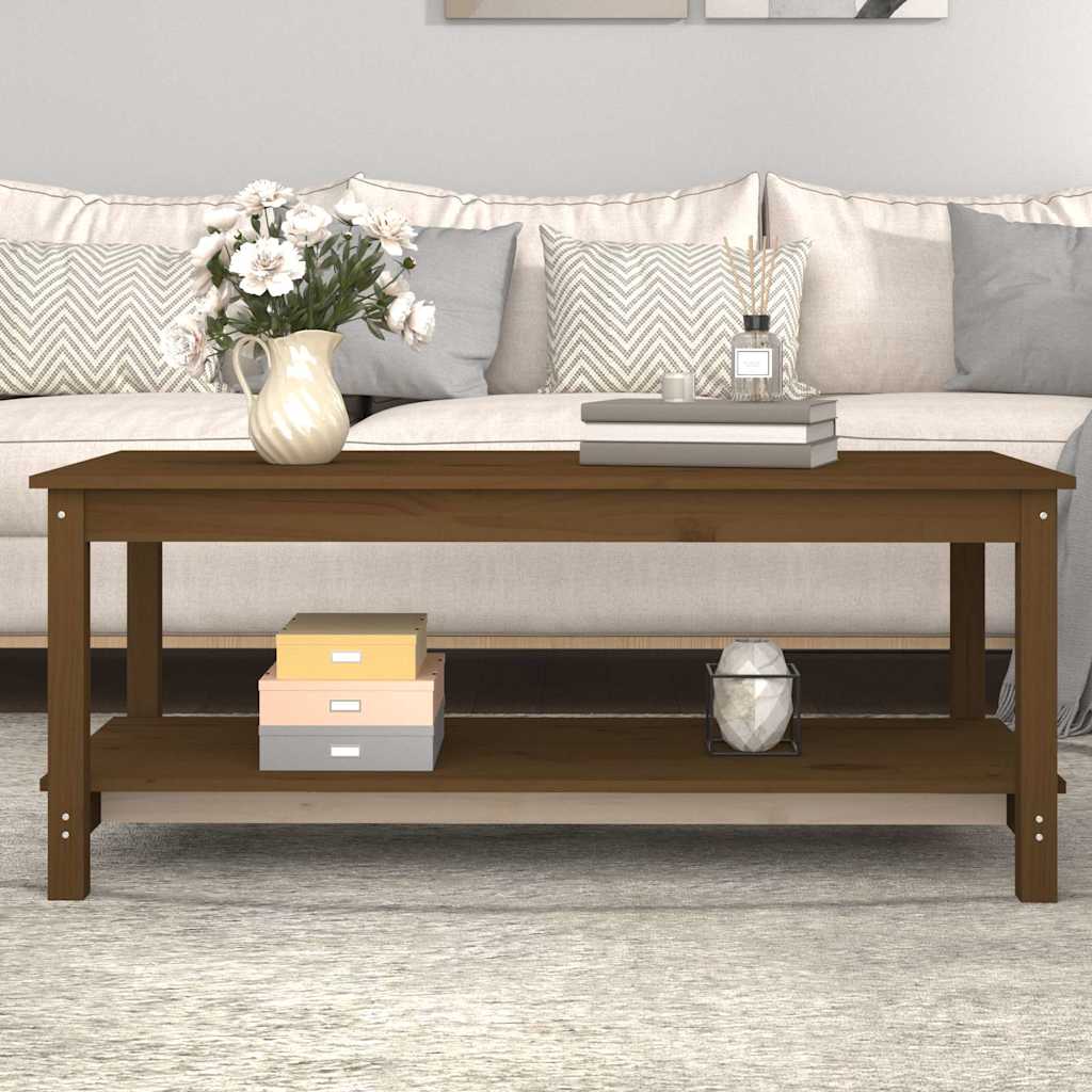 Vidaxl salontafel 110x55x45 cm massief grenenhout honingbruin