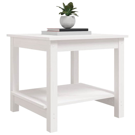 Vidaxl salontafel 50x50x45 cm massief grenenhout wit