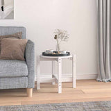 Vidaxl salontafel ø 52,5x45 cm massief grenenhout wit