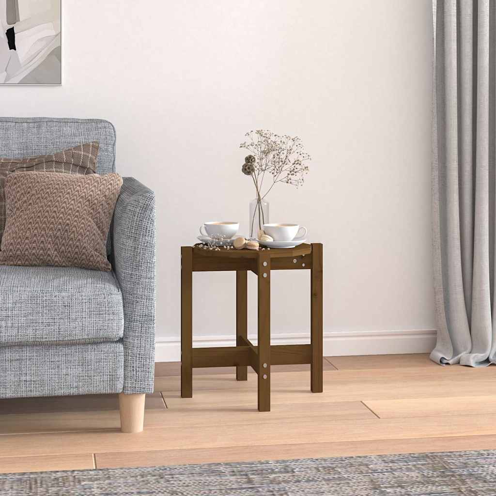 Vidaxl salontafel ø 42,5x45 cm massief grenenhout honingbruin
