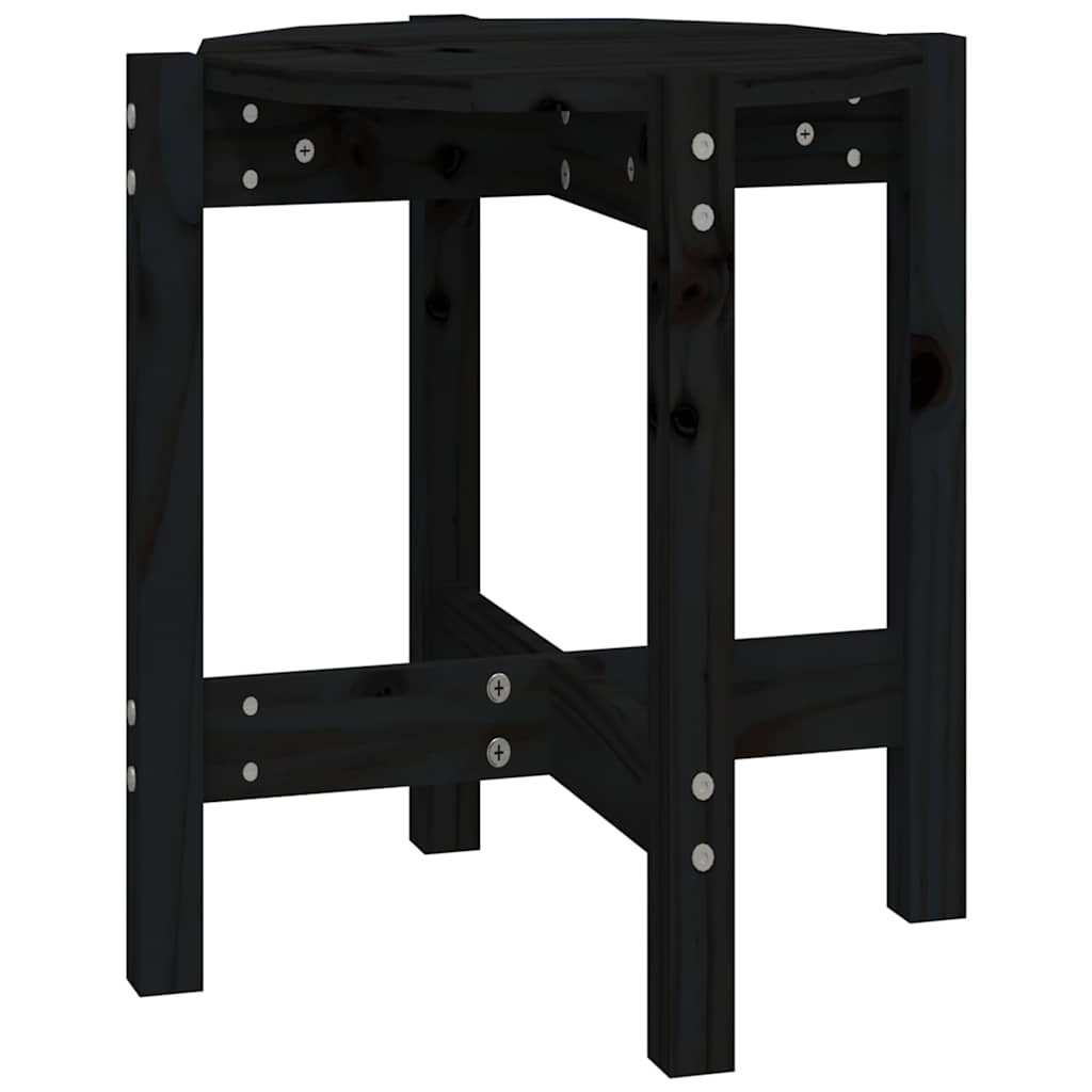 Vidaxl salontafel ø 42,5x45 cm massief grenenhout zwart