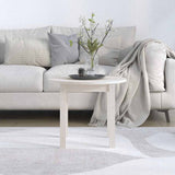 Vidaxl salontafel ø 55x45 cm massief grenenhout wit