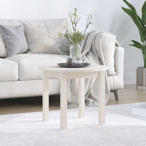 Vidaxl salontafel ø 55x45 cm massief grenenhout wit