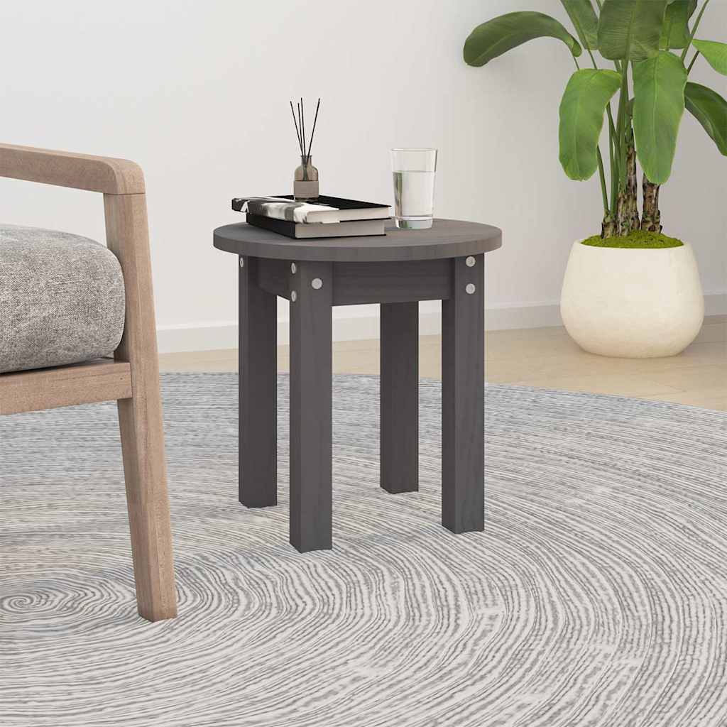 Vidaxl salontafel ø 35x35 cm massief grenenhout grijs