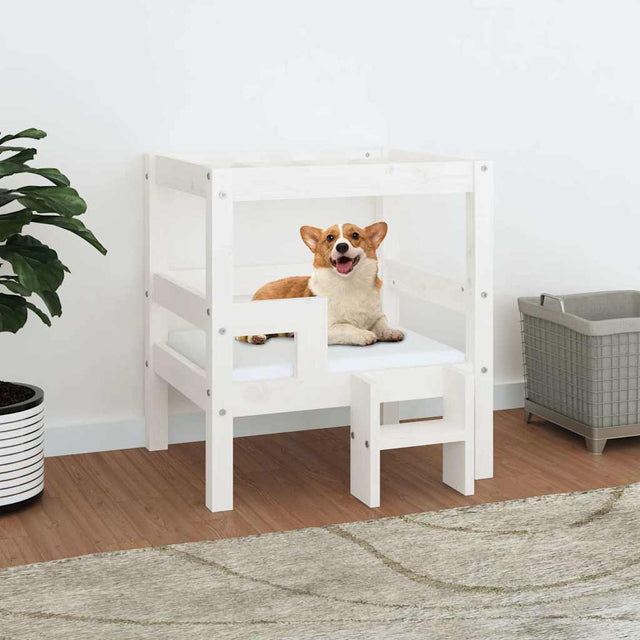 Vidaxl Hundekorb 55,5 x 53,5 x 60 cm Festkiefer weiß