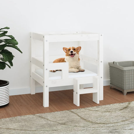 Vidaxl Hundekorb 55,5 x 53,5 x 60 cm Festkiefer weiß