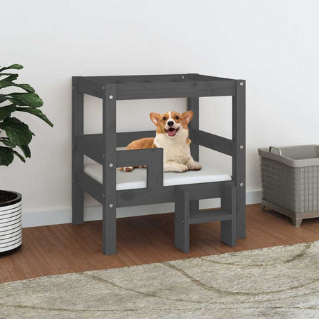Vidaxl Hundekorb 55,5 x 53,5 x 60 cm Festkieferngrau grau grau
