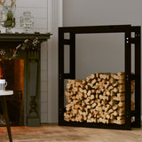 Vidaxl -Kamin 80x25x100 cm Festkiefer Schwarz